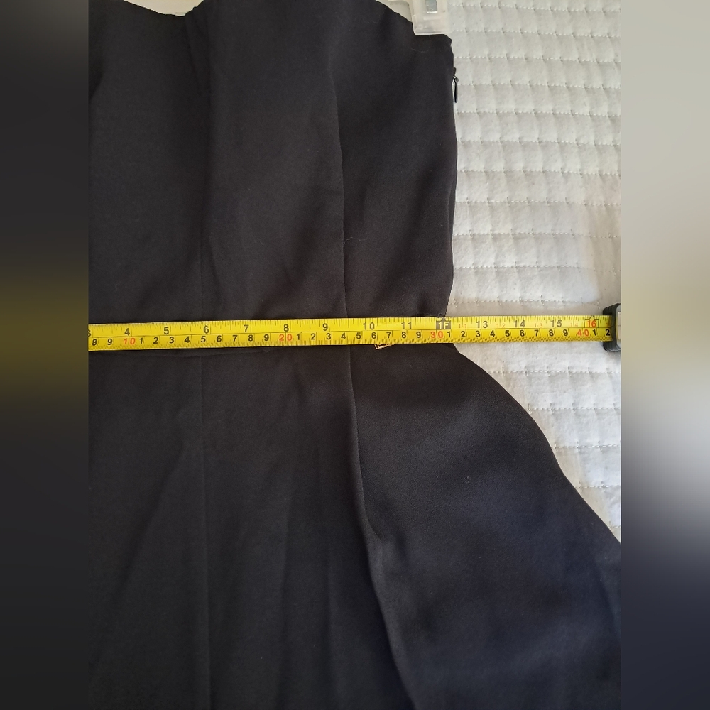 $765 Luxury Elisabetta Franchi Italian Black Strapless Gold Logo Pocket Jumpsuit - Picture 6 of 13